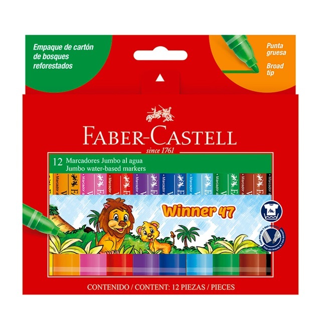MARCADORES GRUESOS JUMBO X 12 FABER CASTELLS 