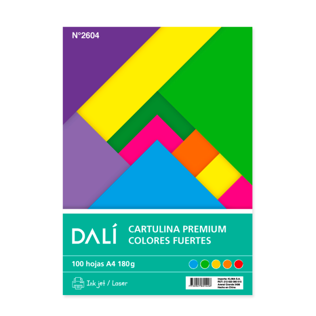 CARTULINAS COLOR FUERTE A4 X 100 H 