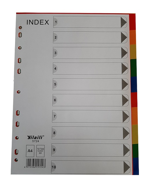 SEPARADOR PL�STICO 10 COLORES A4 YIL  5724