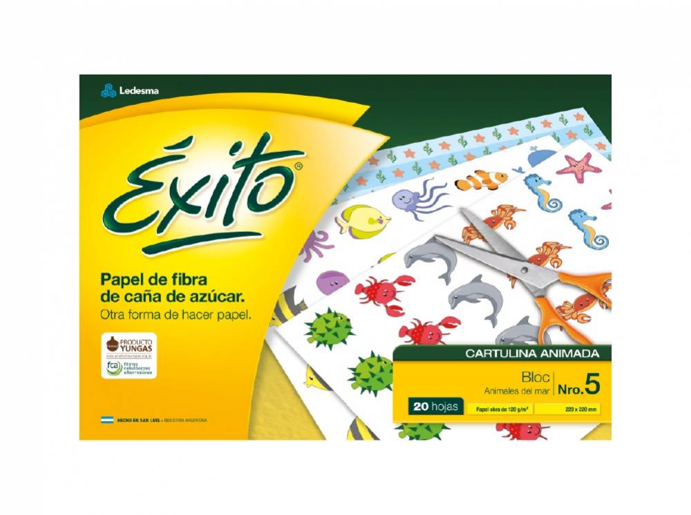 BLOCK DE DIBUJO �XITO ANIMALES DEL MAR 20 HOJAS