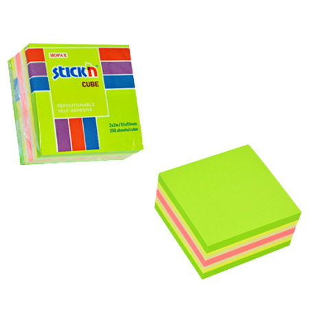 BLOCK CUBO 50 X 50 MM  VERDE FLUO SURT