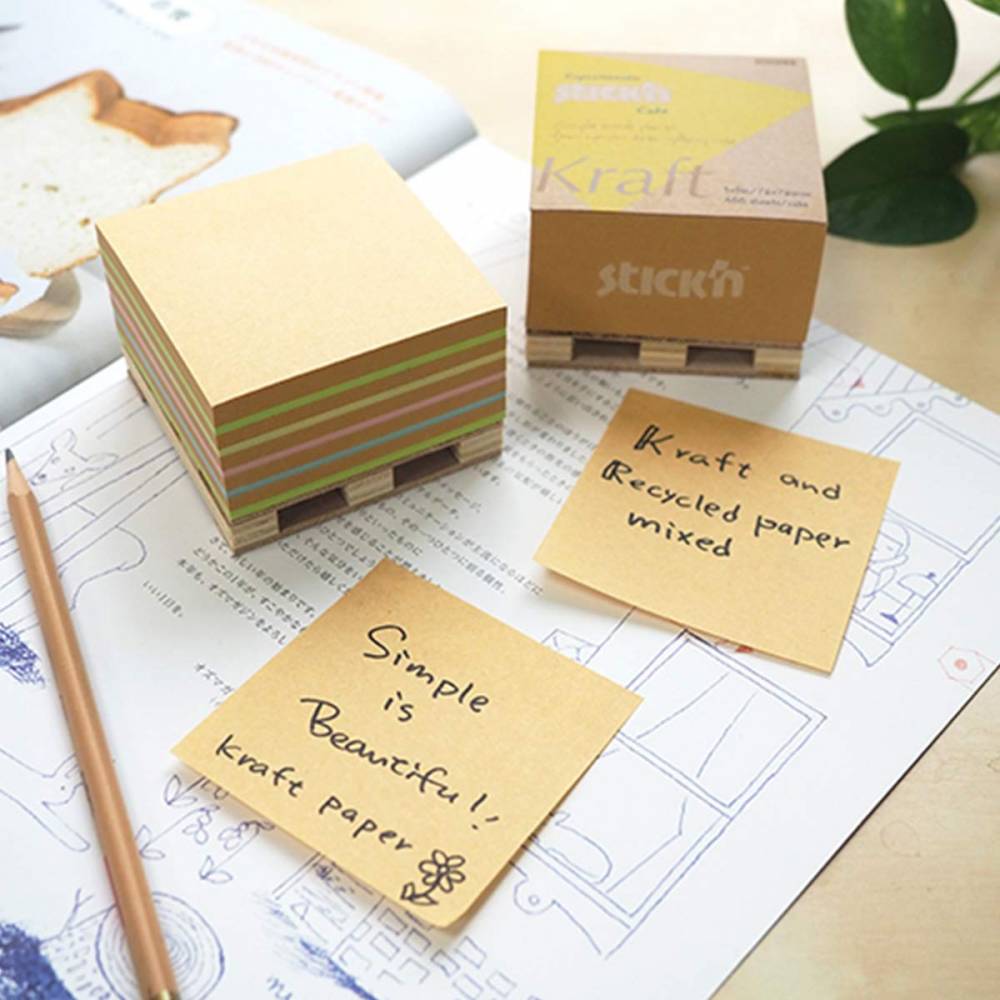 BLOCK CUBO STICK KRAFT Y RECICLADO X 400 STICK 