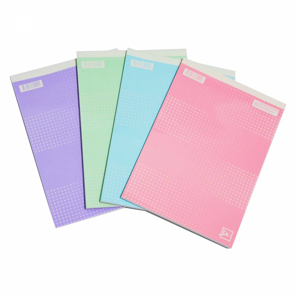 BLOCK DL A4 RAYADO TAPA PASTEL 70 HOJAS 