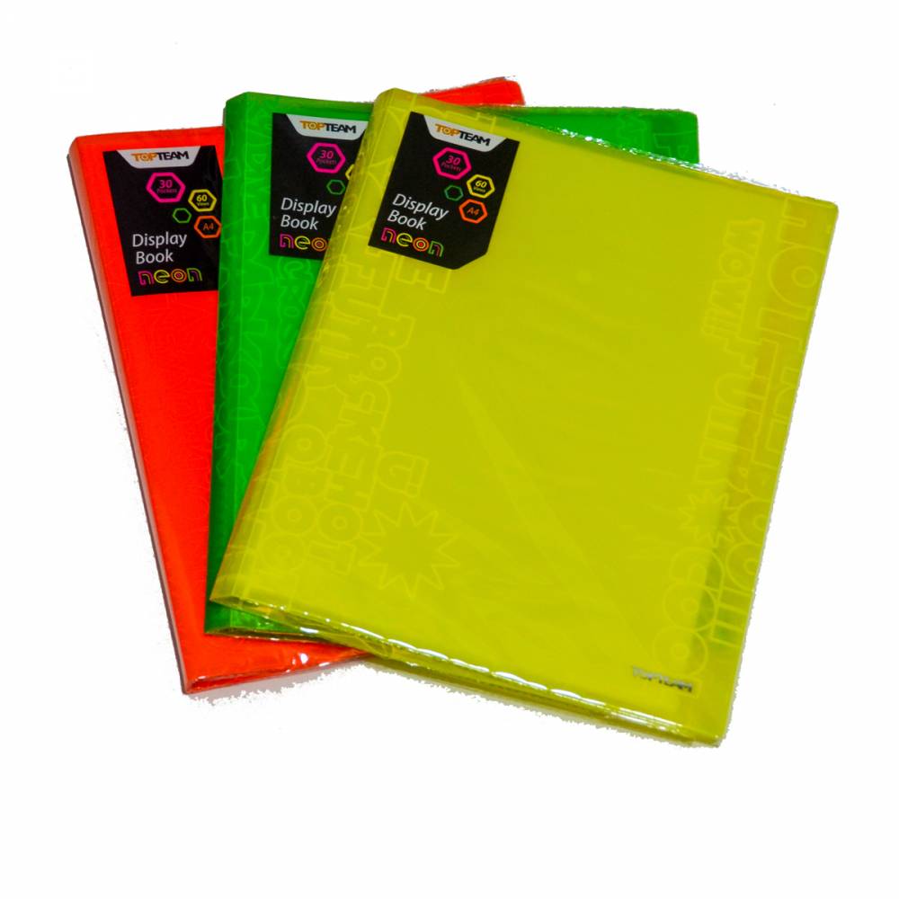 CARPETA A4 CON 30 FUNDAS NE�N