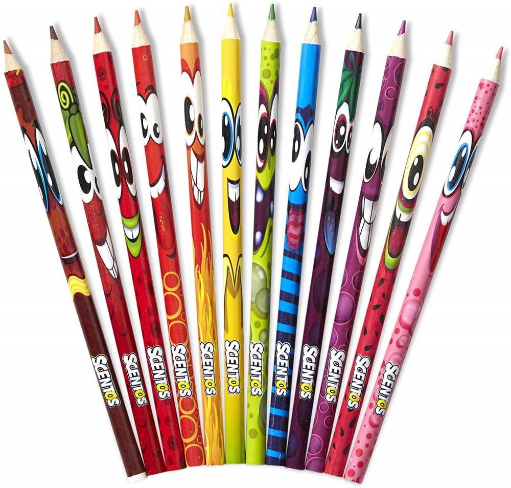 SET DE 12 LAPICES CON AROMA SCENTOS 