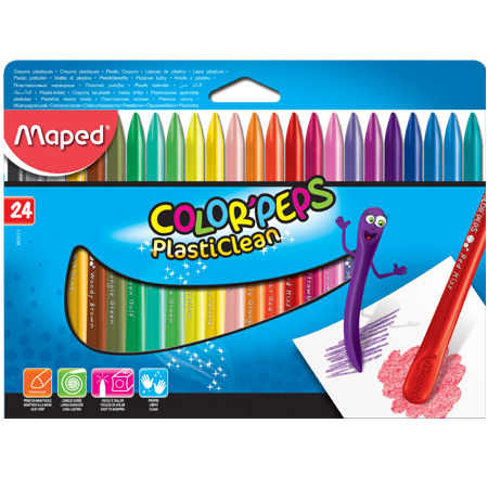 CRAYONES MAPED PLASTICLEAN X24