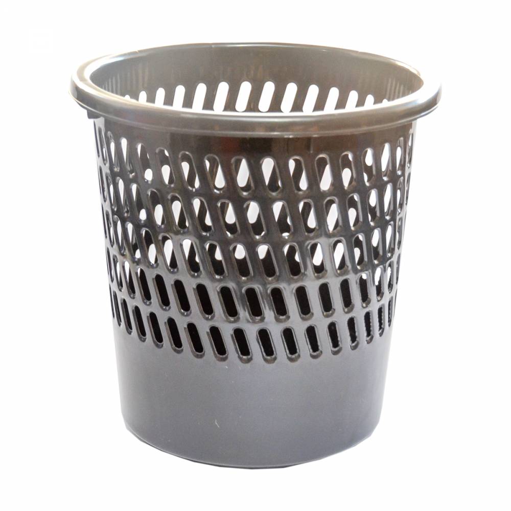 PAPELERA PLASTICA REFORZADA NEGRA 