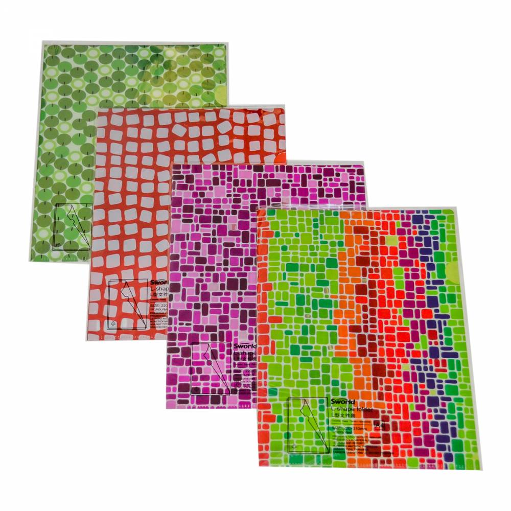 CARPETA PL�STICA A4 EN L SWORLD PACK 10 UNIDADES  