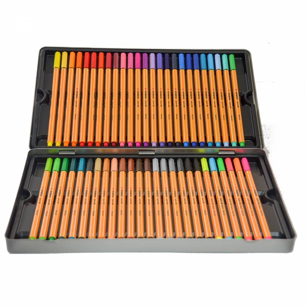 MARCADOR STABILO POINT 88 CAJA MET�LICA X50   