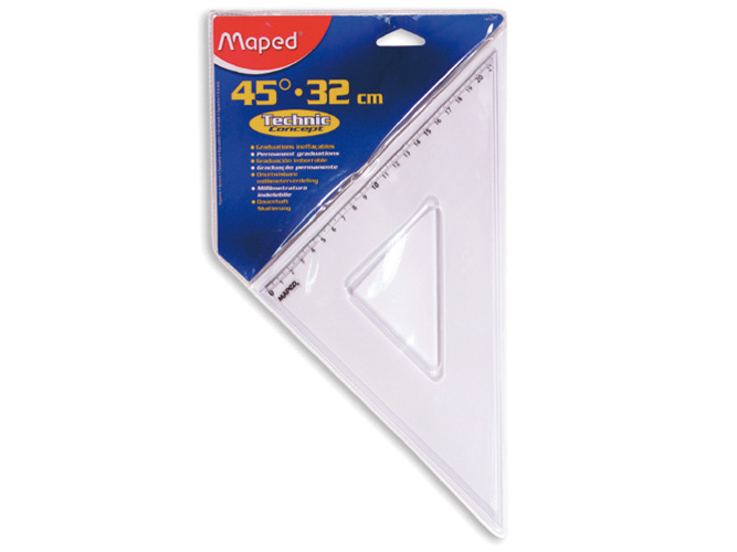 ESCUADRA MAPED ACRILICO 32 CM 45 GRADOS 