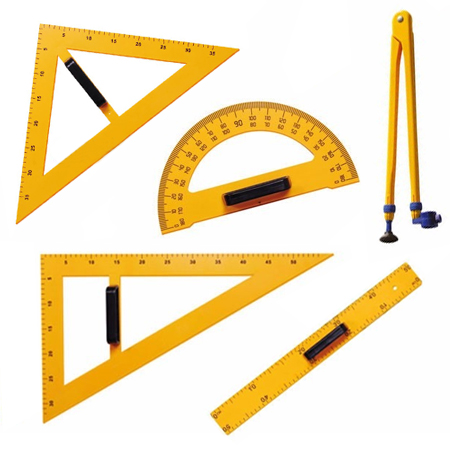 JUEGO DE GEOMETRIA PARA PIZARRA DE CARMICA 5 P
