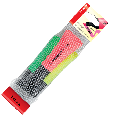 DESTACADOR STABILO NEON PACK X 3 ROSA-AMARILLO -VERDE 