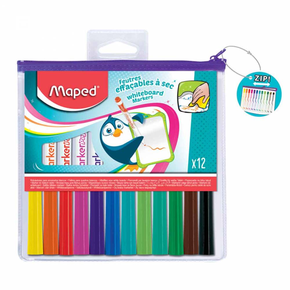 MARCADORES P/PIZARRA MAPED FUN COLORS X12