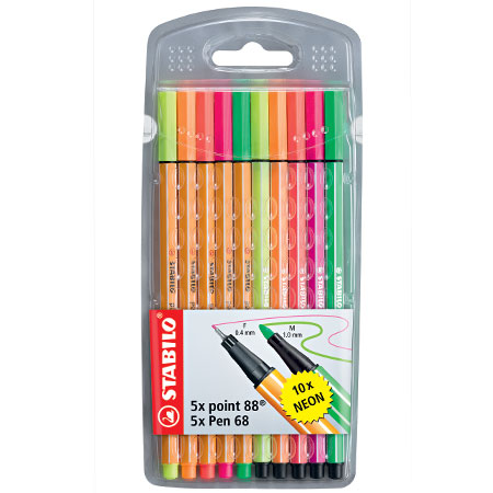 MARCADORES STABILO POINT88 Y PEN68 10 COLORES