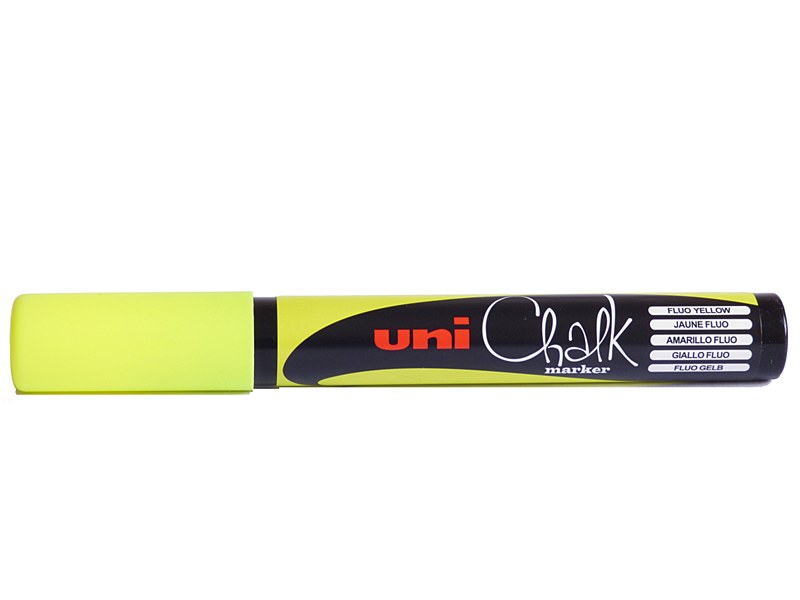 MARCADOR DE TIZA UNI CHALK 8MM AMARILLO FL�O
