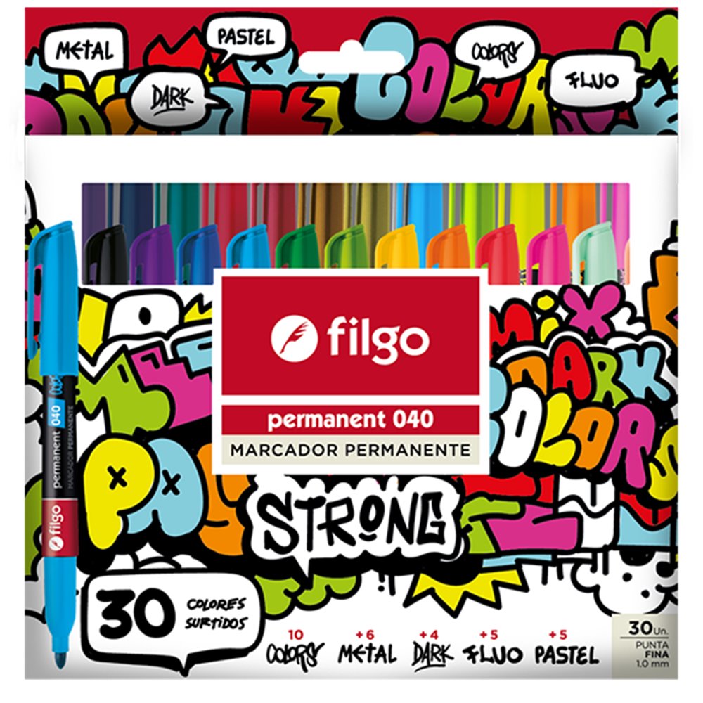 MARCADORES FILGO X 30 UNIDADES FINOS 