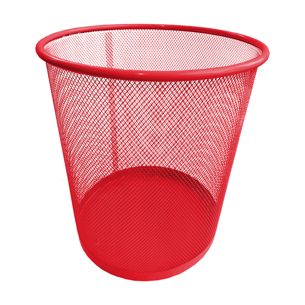 PAPELERA METALICA MEDIANA ROJA