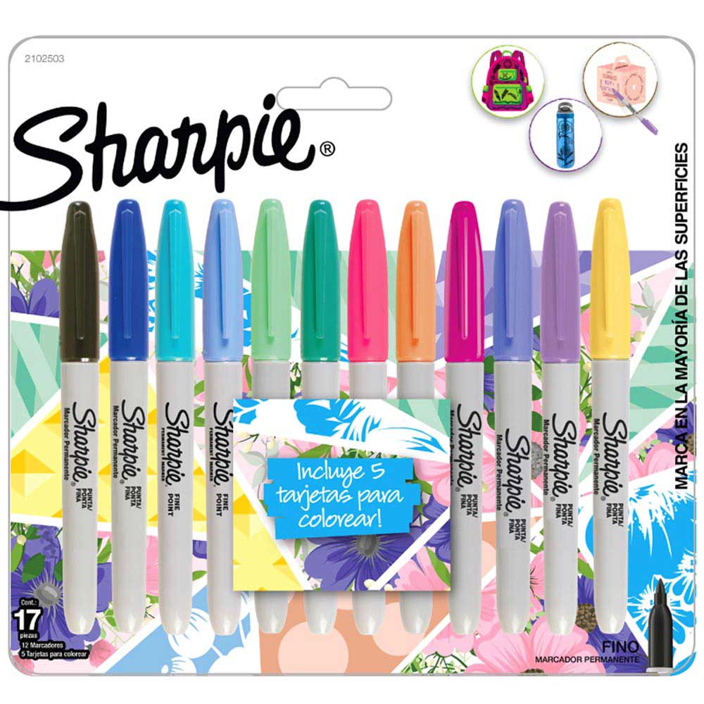MARCADOR SHARPIE PASTEL X 12 U 