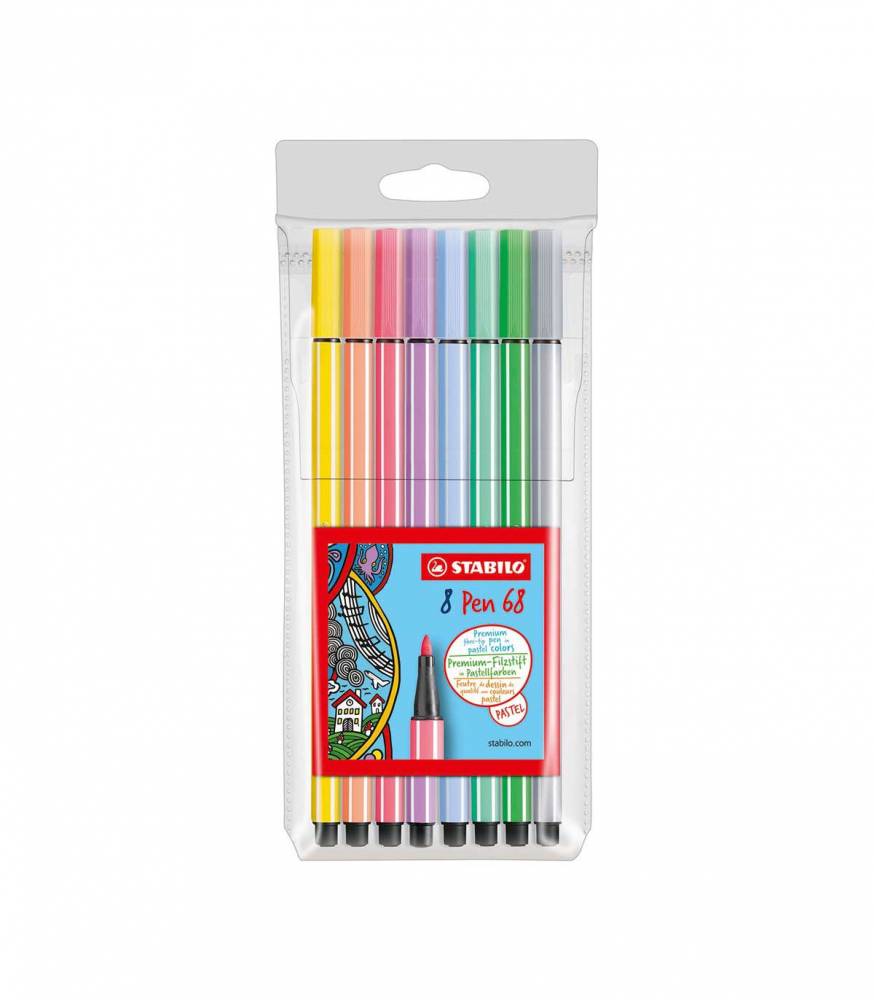 MARCADOR STABILO PEN 68 PASTEL X 8