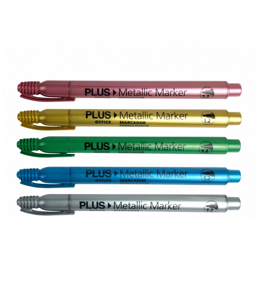 MARCADORES PLUSS OFICE METALICOS 