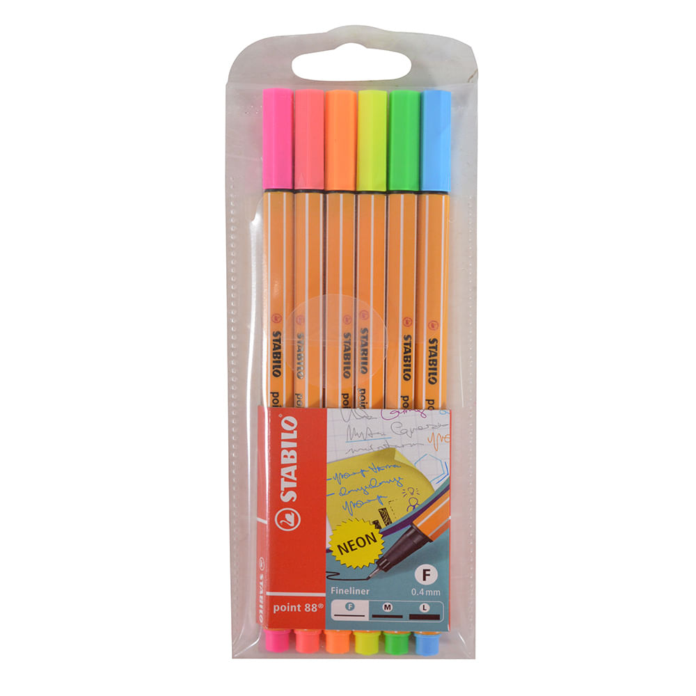MARCADOR STABILO POINT 88 FL�O X6