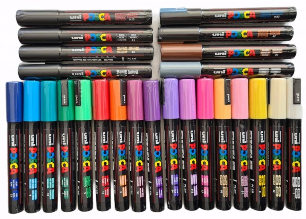 SET DE MARCADORES POSCA 5 PC X 25 UNIDDAES 