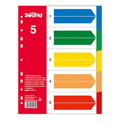 SEPARADORES PL�STICOS A4 5 COLORES