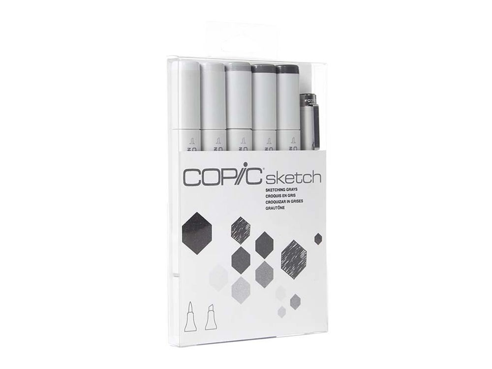 MARCADORES COPIC SKETCH SET X 6 GRISES 