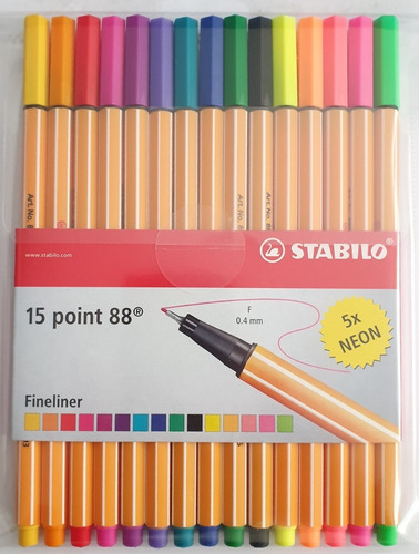 MARCADORES STABILO POINT 88 SET DE 15 COLORES