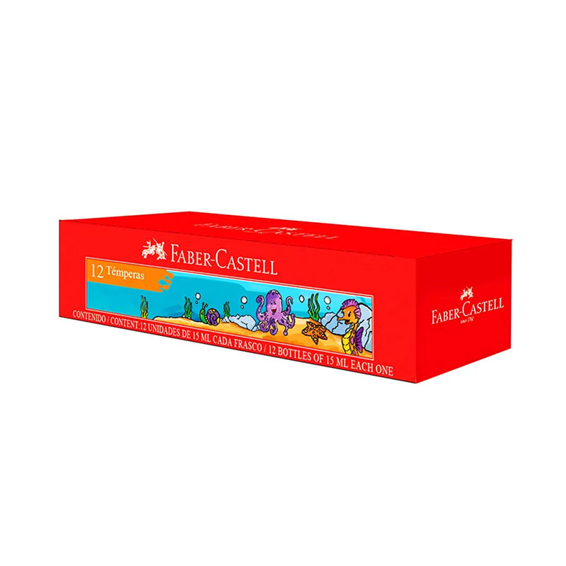 TEMPERAS FABER CASTELLS X 12 COLORES SURTIDOS 