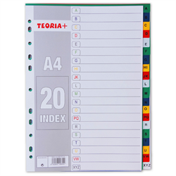INDICE ALFABETICO A4 PLASTICO A-Z TEORIA +