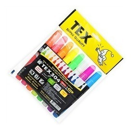 MARCADOR TIZA LIQUIDA TEX FLUO X 8 U 