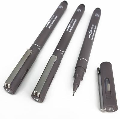 MARCADOR UNI PIN 05 MM GRIS OSCURO 