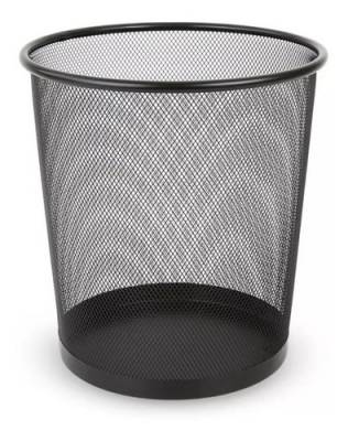 PAPELERA METALICA MEDIANA NEGRA 