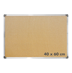 PIZARRA DE CORCHO CON MARCO DE ALUMINIO 40 X 60 CM 