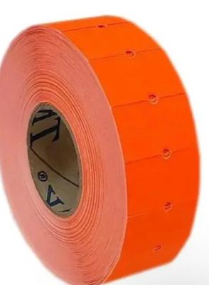 ROLLO PARA ETIQUETADORA NARANJA FLUO PACK X 10 U 