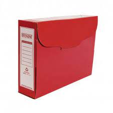 CAJA ARCHIVADOR MICRO CORRUGADO ROJO        