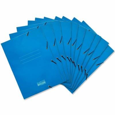 CARPETA DE CARTON CON ELASTICO ESCOLAR AZUL 