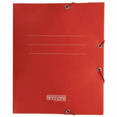 CARPETA DE CARTON CON ELASTICO ESCOLAR ROJO 