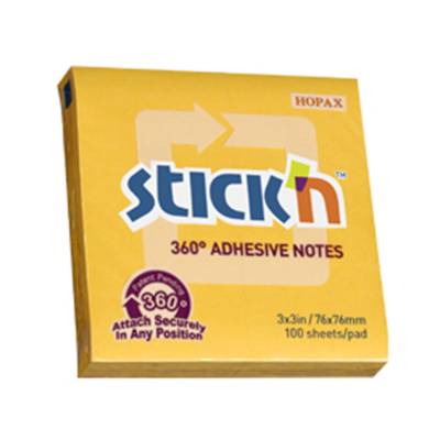 BLOCK DE NOTAS ADH. 360 AMARILLO 76 X 76 STICK NOTES 