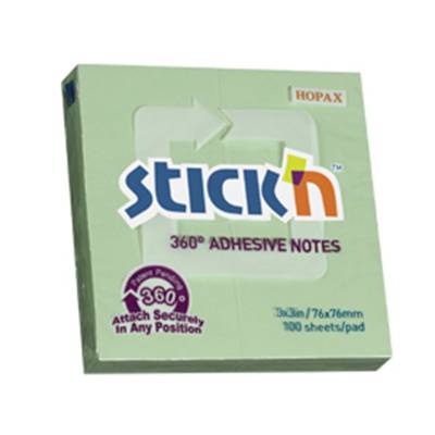 BLOCK DE NOTAS ADHESIVAS 360 76 X 76 MM VERDE STICK NOTES 