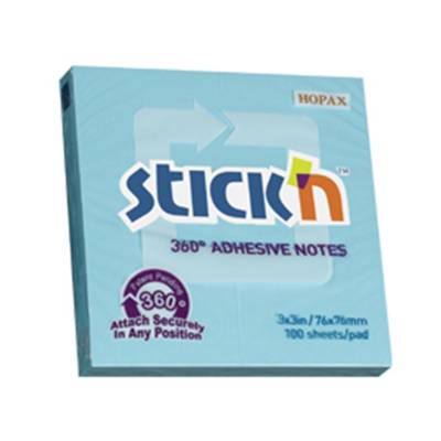 BLOCK DE NOTAS ADHESIVAS 360 AZUL 76 X 76 MM   STICK NOTES 