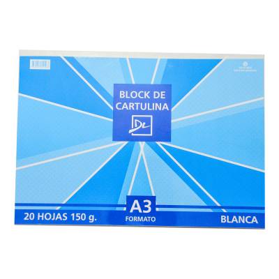 BLOCK DE DL A3 CARTULINA BLANCA 