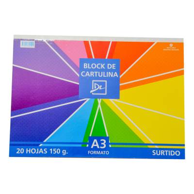 BLOCL DL A3 CARTULINA DE COLOR X 20 H 