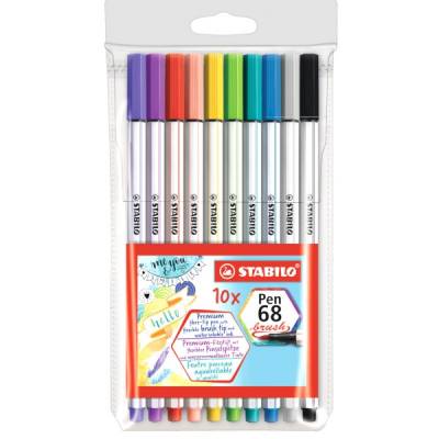 MARCADORES STABILO PEN 68 BRUSH 10 COLORES