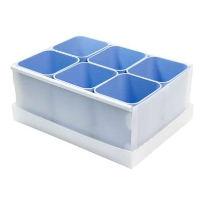CAJA ORGANIZADORA C/6 PORTA OBJETOS CELESTE 