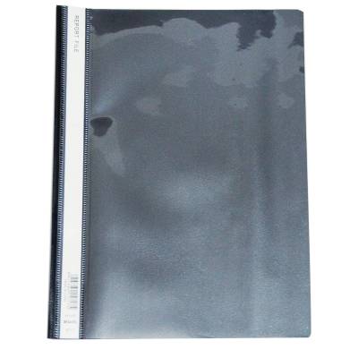 CARPETA DE TAPA TRANSPARENTE A4 X 12 U NEGRA 