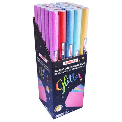 FORRO AUTOADHESIVO CON BRILLANTINA X 1 M 