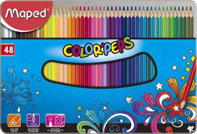 LAPICES DE COLORES MAPED CAJA METALICA 