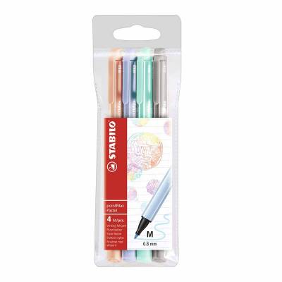 MARCADOR STABILO POINT MAX PASTEL X 4 COLORES 